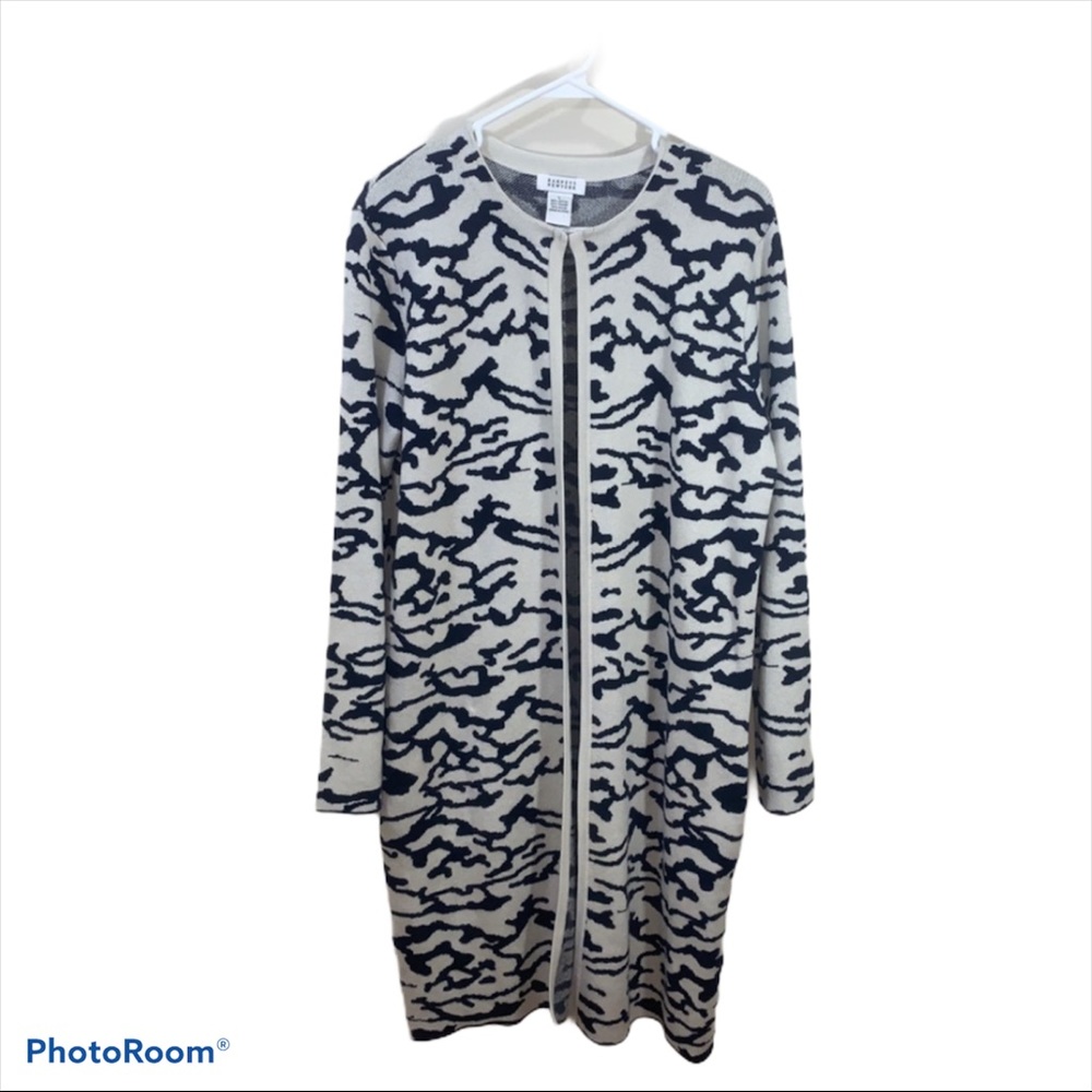 Barneys New York long duster Sz L animal print